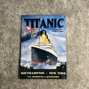 Titanic Metal Tin Sign White Star Line Ad Movie Home Wall Decor